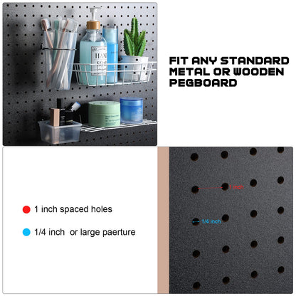 2 Pcs Wood Pegboard High Density Fiberboard 24 x 48 Inches Wall Mount Display Black Pegboard with Mounting Hardware Round Hole Peg Boards for Walls, Garage Craft Room Workshop Organizers and Storage