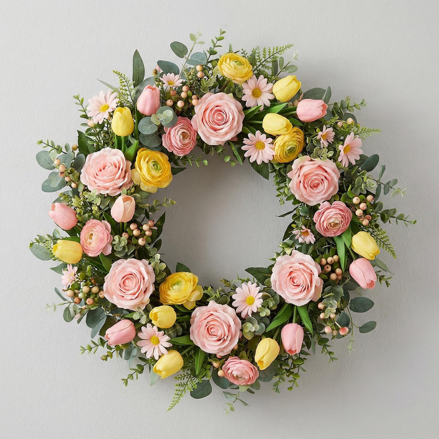SOUJAP 40 PCS 10 Inch Metal Wreath Frame Ring, Round Green Wire Floral Wreath Form for Party, DIY Crafts, Home Decoration