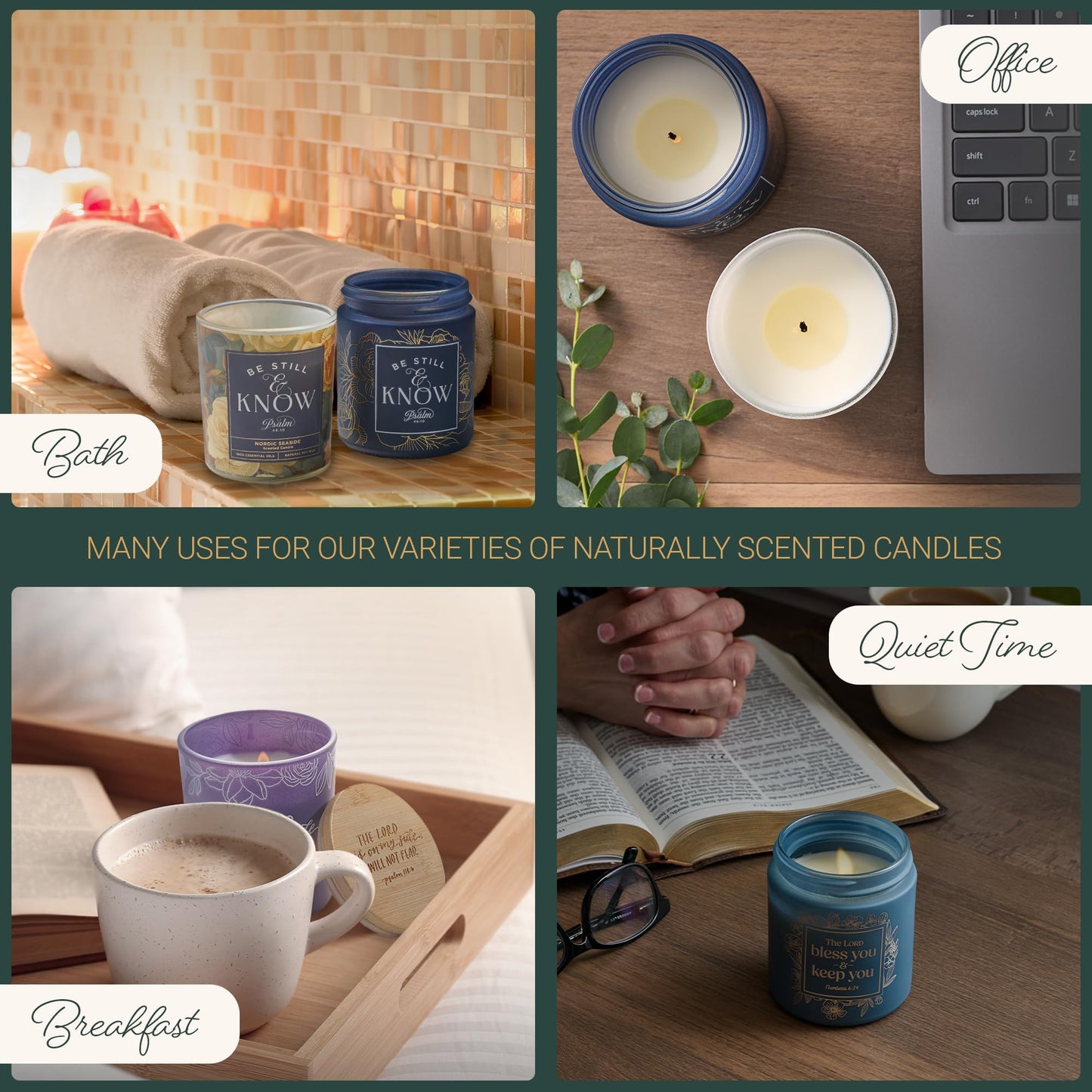 Christian Art Gifts Soy Wax Scented Candle: Lavender Breeze, Proverbs 31:29 Bible Verse, Pure Essential Oils, 4.5 oz, Up to 20 Hours Burn Time, Glass Jar w/Bamboo Lid, Encouragement Gift for Women