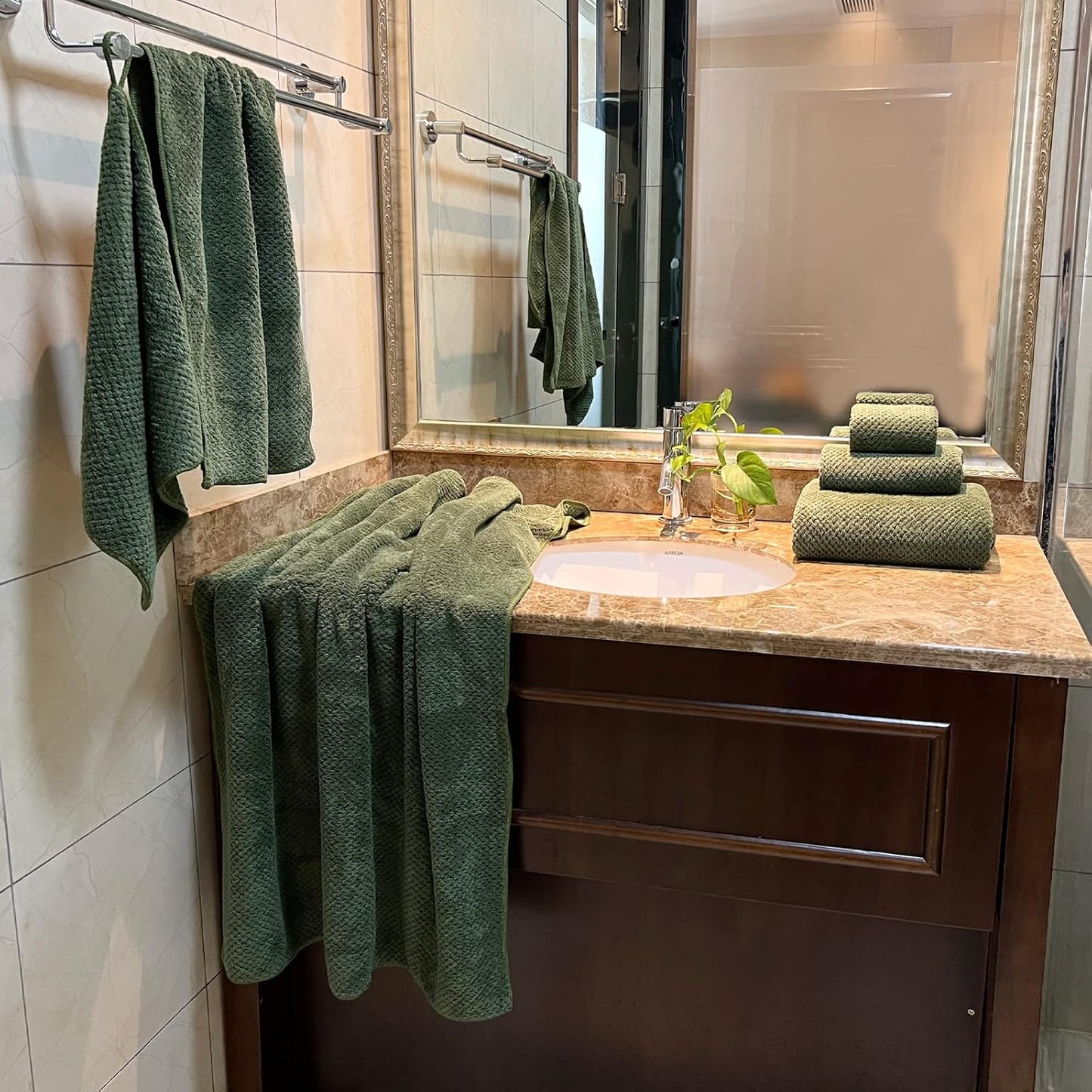 29x59 Inch Set 6 80% 6 YTYC Bath Towels of Large, Super Soft Lint Free Lightweight Microfiber Shower Towels