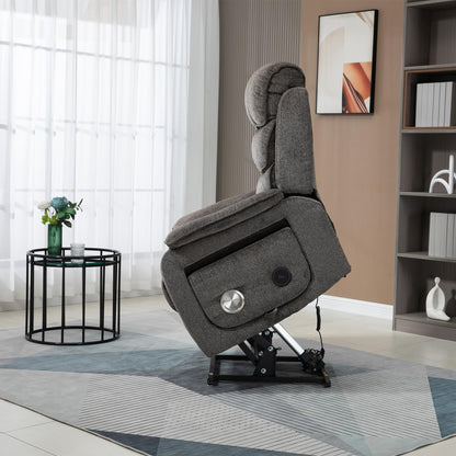Oversized Electric Lift Chair Versatile Power Recliner Chair 180° Infinite Reclining Armchair for Adults with Massgae,Cupholder,USB-C Ports,Wireless Charging