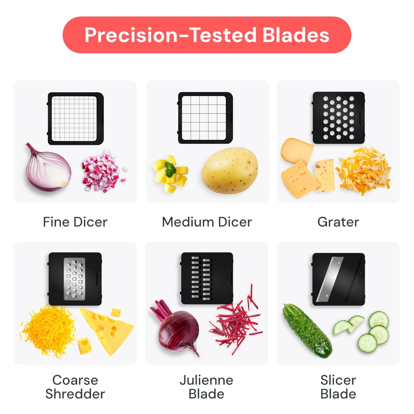 Fullstar Mandoline Slicer for Kitchen - Vegetable Chopper, Onion Potato Food Veggie Fruit Slicer and Cutter with Container, Kitchen Gadgets & Gifts, Home Essentials (6-in-1, Black)