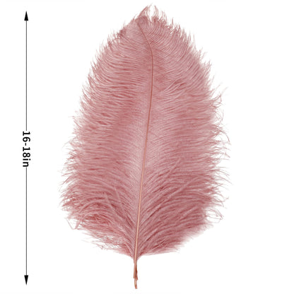 Larryhot Pink Ostrich Feathers Bulk- 16-18 inch 10pcs Feathers for Cfafts,Wedding Party Centerpieces, and Home Decorations (Lotus Pink)