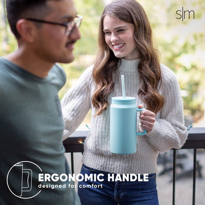 Simple Modern 50 oz Mug Tumbler with Handle and Straw Lid | Reusable Insulated Stainless Steel Large Travel Jug Water Bottle | Gifts for Women Men Him Her | Trek Collection | 50oz | 80s Mix