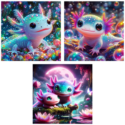 Axquilon 3 Pack Salamander Diamond Art Kits for Adults, Diamond Painting Kits for Adults Beginner, DIY 5D Full Drill Gem Art for Home Wall Decor 14x14 inch