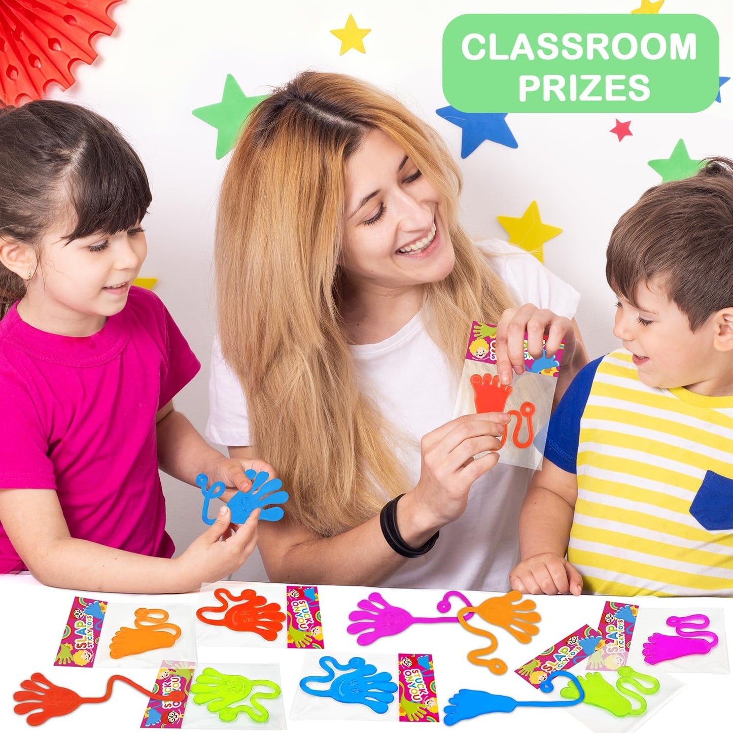 Skiennix Party Favors | 30 PCS Goodie Bag Stuffers - Large Sticky Hands & Feet for Kids' Birthdays