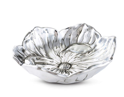 Arthur Court Aluminum Magnolia Bloom Bowl Salad Serving Designer 10 inch Diameter x 3 inch Tall