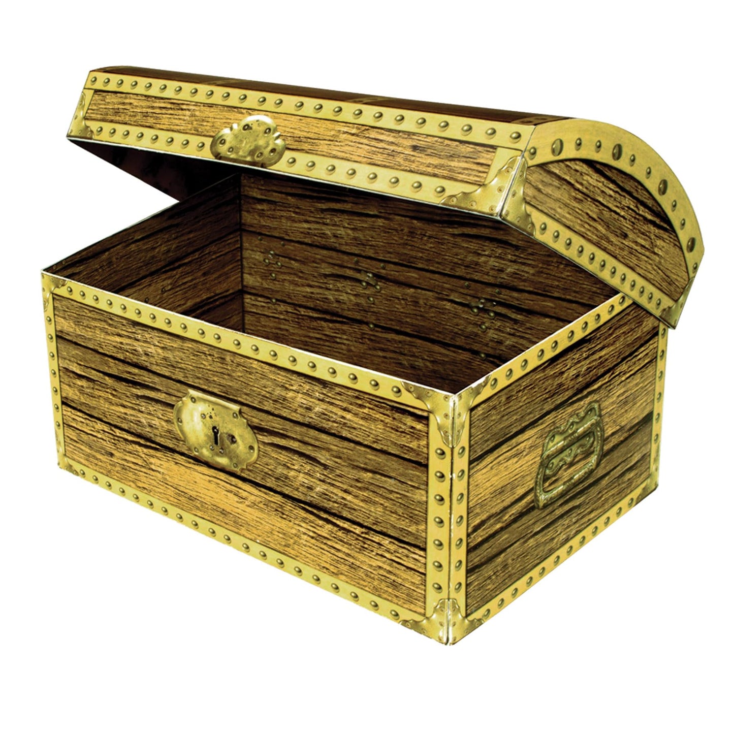 Beistle 3-D Treasure Chest Box, Pirate Party Favor & Table Decoration, Halloween Treat Display, Buried Treasure Prop & Accessory for Adventure Themed Events, 8" x 5½" x 5½"