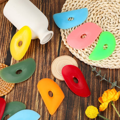 Sherr 21 Pcs Soft Ribs for Pottery Clay Silicone Rib Ceramics Tools Pottery Rubber Clay Ceramic Ribs for Adult DIY Smooths Shapes Sculpting Tools, 7 Styles(Bright Color,Classic Style)