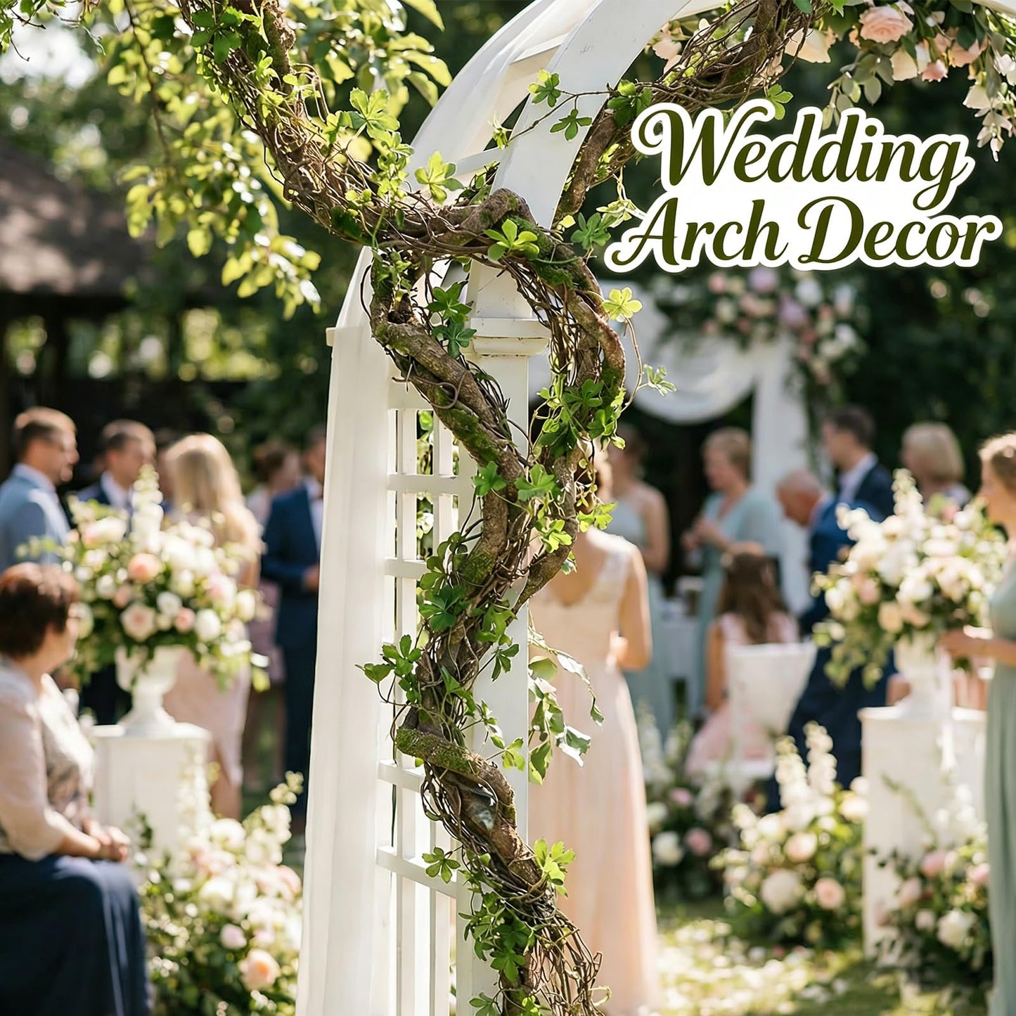68.9inch Flexible Realistic Artificial Greenery Moss Garland Reptiles Vines Spooky Tree Branches Twigs for Jungle Theme Halloween Easter Thanksgiving Mantle Hanging Home Patio Wedding Arch Decor