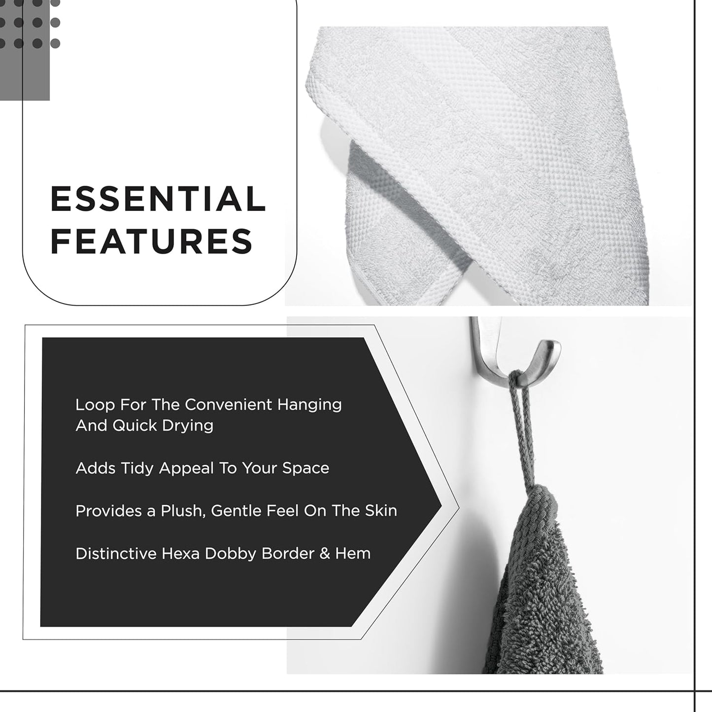 600 100% Set 4, 4 Pack 4 GSM Cotton Bath Towels, White, of Highly Absorbent, Plush, Soft, Quick Dry, Pieces Combed