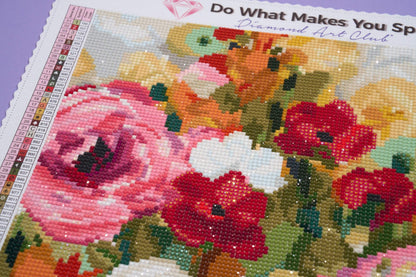 DIAMOND ART CLUB Lea's Garden Diamond Painting Kit, Fun DIY Crafts for Adults, Round Diamond Art Canvas, 13" x 13" (33 cm x 33 cm)