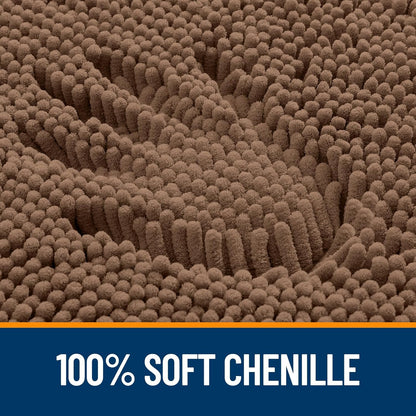 OLANLY Bathroom Rugs - Extra Soft Chenille Bath Mats with Rubber Backing | 30x20 Mocha, Quick Dry & Machine Washable