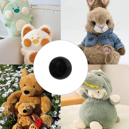 pson 100PCS Black Plastic Safety Eyes, 9mm Sewing On Mushroom Domed Buttons Craft Eyes for Crochet Animal Toys, Teddy Bear, Puppet & Plush Doll Making