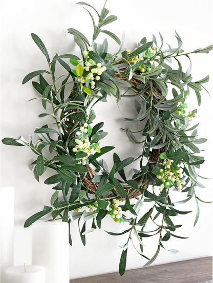 FiveSeasonStuff Lifelike Olive Branches - Premium 30-inch Faux Greenery with Realistic Leaves for Home and Events