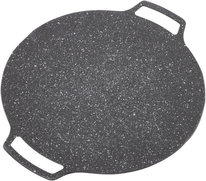 Nonstick Grill Pan, 30cm Round Griddle Frying Pan for Induction Stove Top, Korean BBQ, Outdoor Cooking