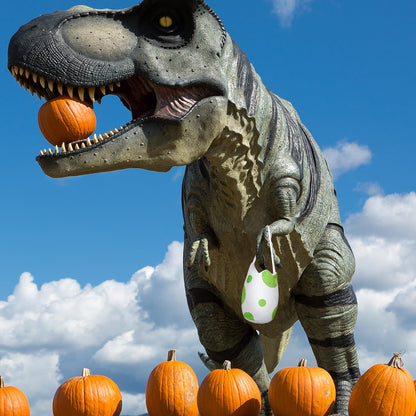 Dansydaisy Dinosaur Egg Trick or Treat Bag Halloween Costume Accessories Cute Standard Hatched Dinosaur Bucket with Handle Portable Reusable Bags for Halloween Gifts Party Favors