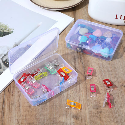 30 Pcs Clear Plastic Containers for Beads, 4.1" L x 3" W x 1" H Bead Containers for Organizing, Hinged Lid Bead Box Organizer Set for Jewelry Crafts & Supplies, Beads Organizers and Storage