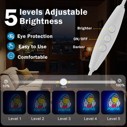Stay Positive Skull Neon Sign for Wall Décor Dimmable USB LED Neon Light for Home Living Room Bedroom Halloween Decor Gifts