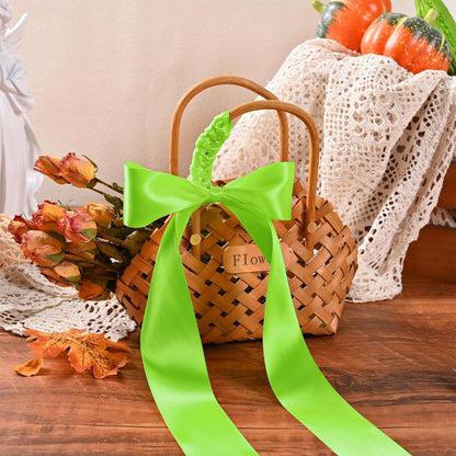 Simplegoal Double Face Lime Green Satin Ribbon 2 Inch X 50 Yards Polyester Ribbons for Gift Wrapping Fabric Ribbon for Crafts Flower Bouquet Sewing Arts Wedding Party Decoration…