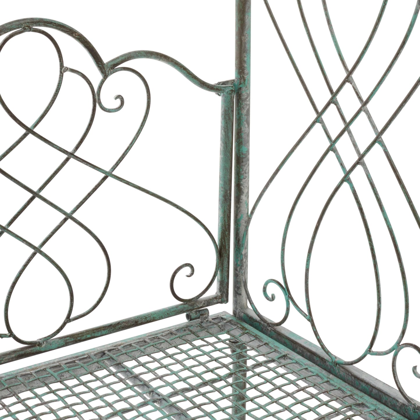 SAFAVIEH Outdoor Collection Eloise Victorian Antique Dark Green Wrought Iron Garden Arch Arbor