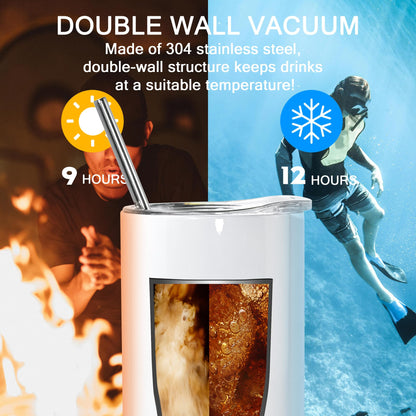 sweet grain Music Speaker Tumbler(4Pack) - Sublimation Tumbler 20 oz Skinny Straight with Speaker, Straw & USB Charging Cable, Sublimation Speaker Cups - Black