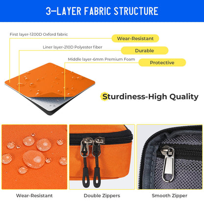 ECHSRT Big Pencil Case, Aesthetic Portable Zipper Pencil Bag with Hidden Pocket, Special Pouch for Men Women Adults, Stationery Organizer Pen Cases for Office Travel, Orange