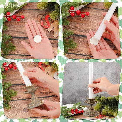 Geyee Candle Grips - 24 Pcs Adhesive Snugger Holders for Taper Candles | Perfect for Weddings & Holidays