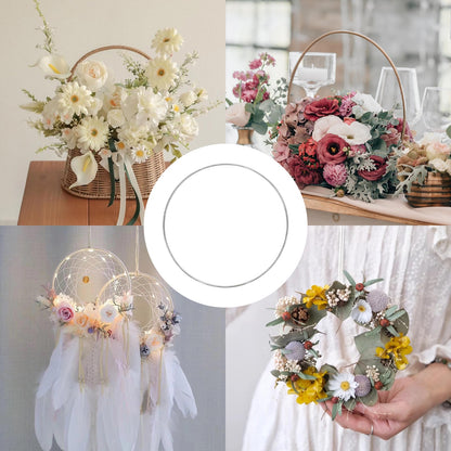 Pocoxll 10 Pcs 10 Inch Metal Hoops for Crafts, Dream Catcher Rings, Wire Wreath Frame Floral Hoop Rings for Wedding Wreath Decor and DIY Wall Hanging Crafts(Silver)