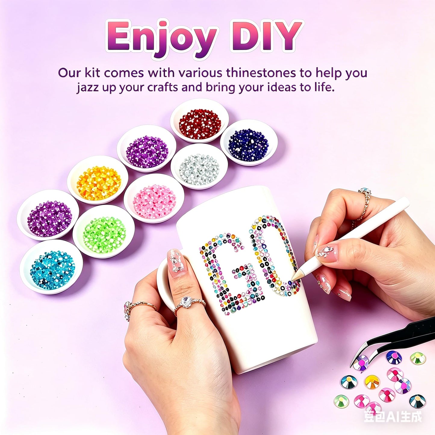 YLPARTCHER 34000PCS 28 Colors Jelly Resin Rhinestones Kit with 3Pcs B7000 Glue, 3mm Flatback Gems for Bedazzling Crafting, Multicolor Diamonds for Clothes Shoes Nail Art Diamond Painting Makeup DIY