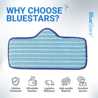 BlueStars 10 Pack Microfiber Pad Compatible with Dupray Neat Steam Cleaner - Durable, Reusable and Machine Washable - Designed for Multiple Surfaces, Effectively Clean Hardwood, Tile & Stone Floors