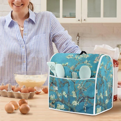 DISNIMO Almond Blossoms Tree Oil Painting Mixer Cover, Dustproof Washable Protection with Handle Pockets for Kitchen