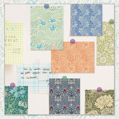 24 Sheets Scrapbook Paper 12" Double-Sided Photo Backdrop Bohemian Patterned (Floral Design J)