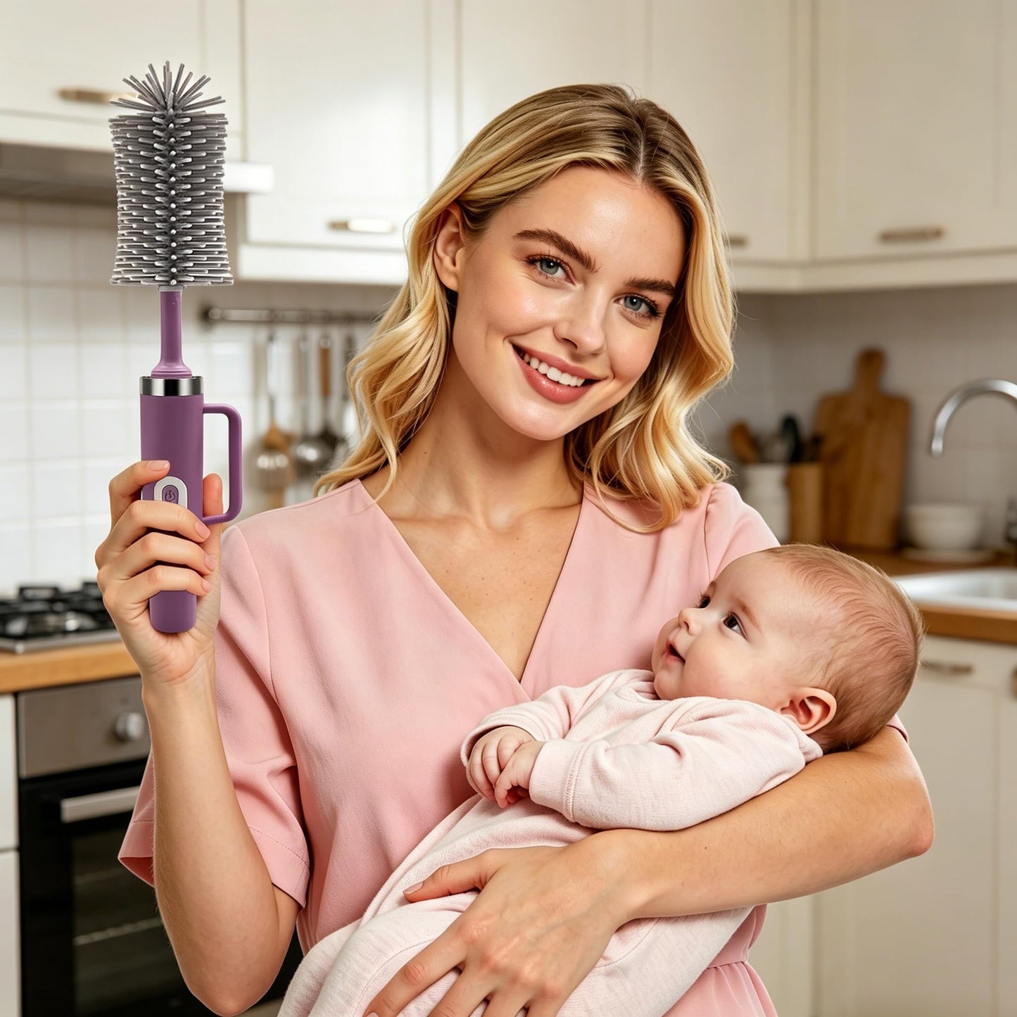 5-in-1 Long Handle Electric Bottle Brush Cleaner and Straw Cleaning Brush with Removable Brush Head, Multi-Function Rechargeable,for Stanley Cups, Baby Bottles, Pacifiers, Coffee Cups, Sports Bottles