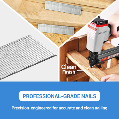 meite 18 Gauge Brad Nails, 2 Inch 18GA Brad Nails Galvanized Small Finishing Nail Gun Nails for Pneumatic, Electric Brad Nailer Gun (1,000 Counts)