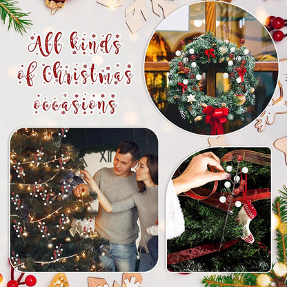 zsccxq 24 Pcs Christmas Tree Decoration Artificial Berry Stems Branches, Christmas Faux Holly Colorful Berries Branches