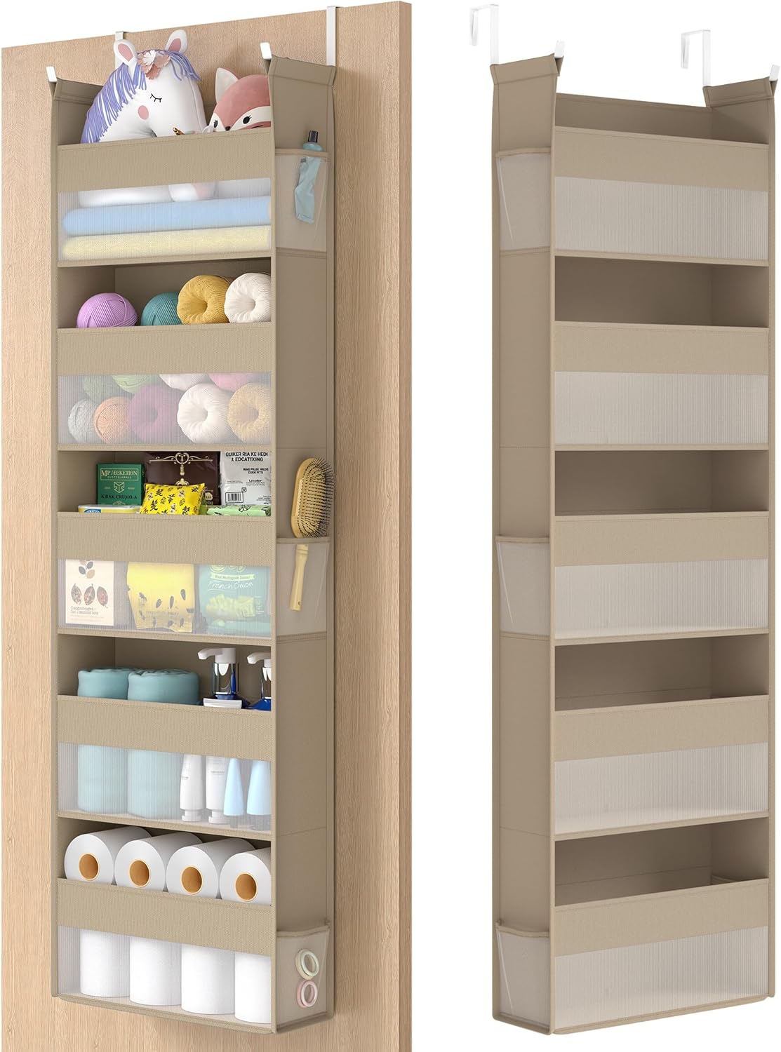 5 5-Tier Summer URDH007Y01 SONGMICS Over The Door Organizer, Hanging Door Organizer with Large Pockets, Fabric Storage