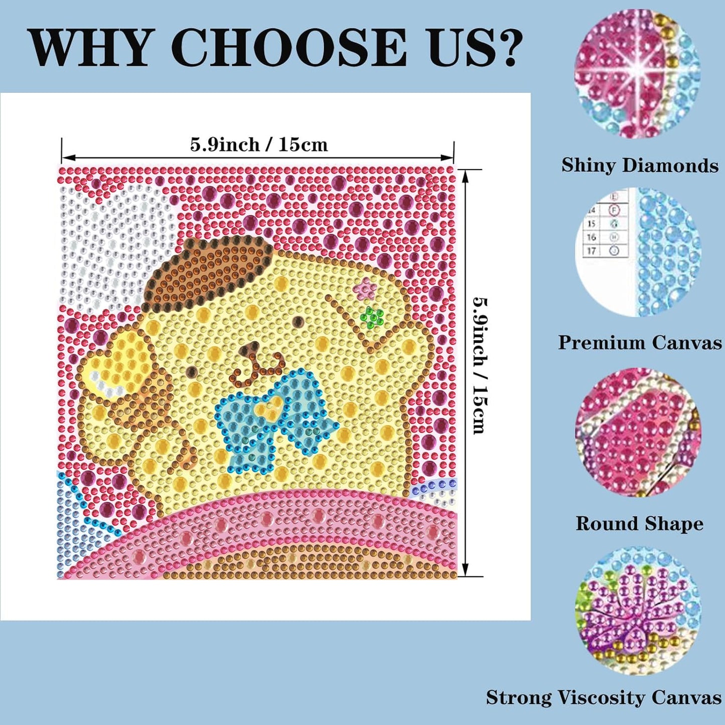 Diamond Art Kits for Kids - 4 Pack Diamond Art Painting Kits - Arts and Crafts for Kids Ages 8-12 - Diamond Art Mosaic Kits - Crafts for Girls 8-12 - GEM Art for 5 6 7 9 10 Year Old Girl Boys Gifts