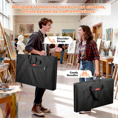 GOTIDEAL Large Art Portfolio Bag,Side Widening, 24x36 Inches Waterproof Art Portfolio Case with Shoulder&Handle Carry, Storage Carrying Bag for Artwork Sketch Drawing Canvas Photography Poster