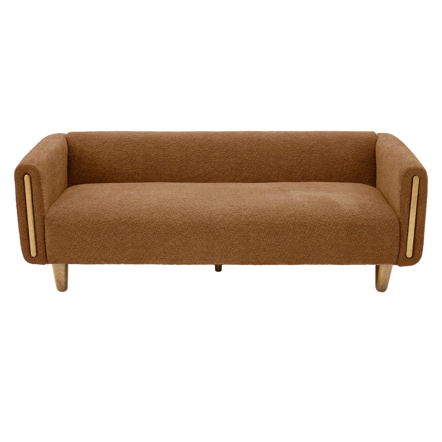 Christopher Knight Home Alissa 78.7" Modern 3 Seater Sofa, Textured Upholstered Lounge Sofa Couch with Rolled Arms and Rubberwood Legs, Couches for Living Room and Office, Lounge Seating, Orange