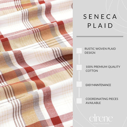 13"x70" Elrene Home Fashions Seneca Plaid Harvest Fall/Thanksgiving Cotton Console Centerpiece/Table Runner