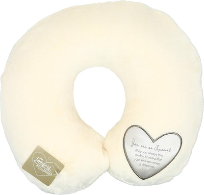 Pavilion Gift Company Soft Memory Foam Travel Neck Pillow for Hospital Stay, Love You Sister, Cream