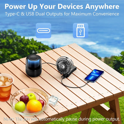 WITHOUSE 6000mAh Portable Handheld Misting Fan as Backup Power, 50ml XL Water Tank, 20H Runtime 3 Speeds, 180° Foldable Rechargeable Mist Fan for Travel, Outdoors, Makeup - Black