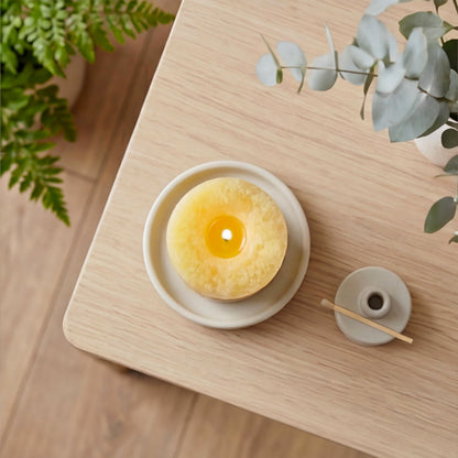 Aroma Naturals Essential Oil Orange and Lemongrass Scented Pillar Candle, Ambiance, 2.5 inch x 4 inch, Yellow
