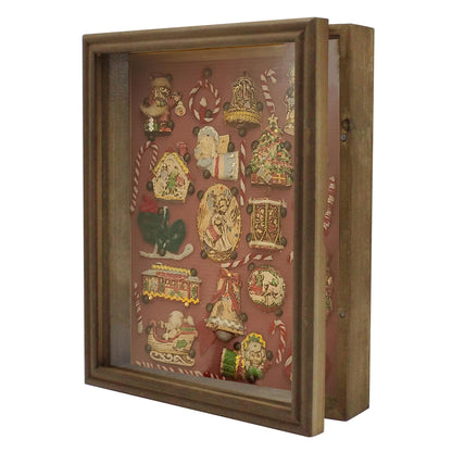 ZNCO Shadow Box Frame, Solid Wood Display Cases Memory Box with Linen Back for Keepsakes, Photos, Medals. 11 x 14 Inch, Distressed Brown