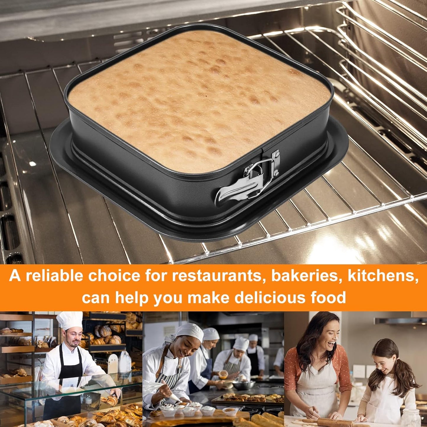 Springform Pan, 9.5" Non-Stick Cheesecake Baking Pan, Leak-Proof Bakeware with Removable Base