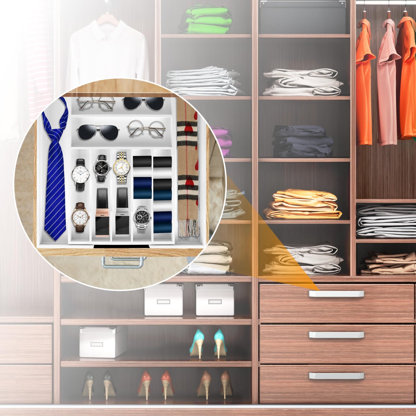 Kitchen Silverware Drawer Organizer and Storage Cabinet Utensil Rack Bathroom Counter Vanity Extra Large Big Cooking Drawer Organizers Countertop Pantry Storage Cabinet Best Kitchen Must Haves 2025