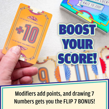 Flip 7, The Ultimate Blend of Press Your Luck and Strategy, Fast-Paced Addictive Card Game, Quick to Learn and Easy to Teach, Perfect for Game Nights, 3+ Players, Ages 8 & Up, 20 minutes Play Time