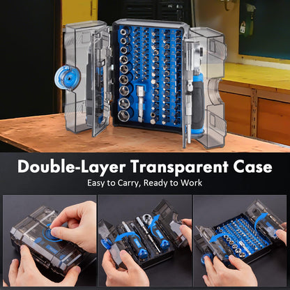 XOOL 132 in 1 Precision Screwdriver Set with Magnetic Driver Kit Professional Electronics Repair Tool Kit for Computer, PC, Mac-Book, Laptop, Tablet, iPhone, Xbox, Game Console