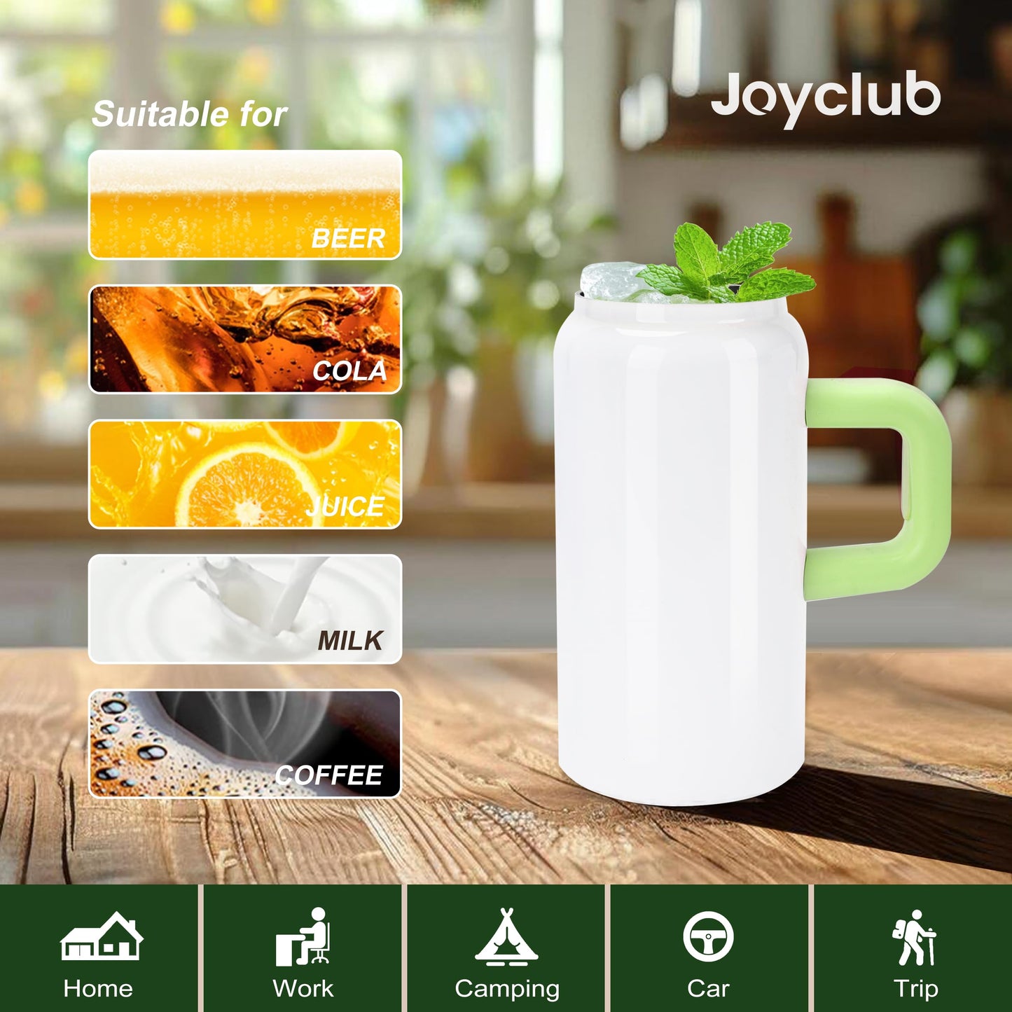 Joyclub 4 Pack Kids Sublimation Tumbler Blanks 16 oz Kid Cups with Lids and Straws Insulated Stainless Steel Tumblers for Smoothie Coffe Boba Soda DIY Gift